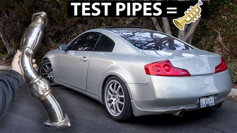 how hard to put test pipes on g35|test pipes g35 sedan.